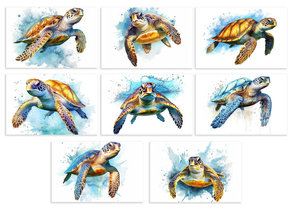 8 Handmade Watercolor Lighthouse Notecards – Blank Inside – Folded 4x6 Every Occasion Cards with White Envelopes