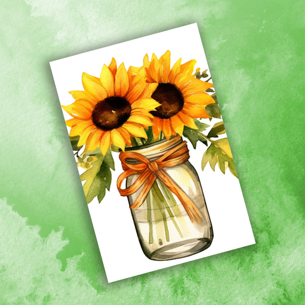 10 Handmade Sunflowers – Blank Inside – Folded 4x6 Every Occasion Cards with White Envelopes