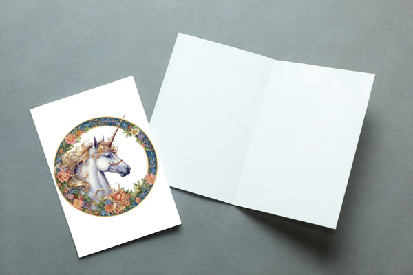 10 Handmade Unicorns – Blank Inside – Folded 4x6 Every Occasion Cards with White Envelopes