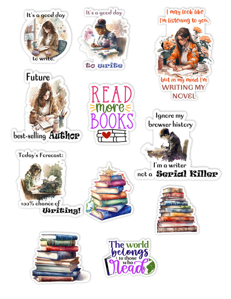 Handmade stickers for writers