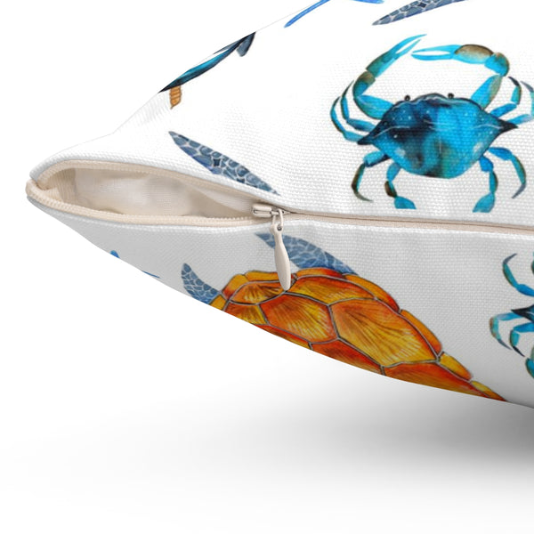 Side zipper for Beach Decorative Throw Pillows with sea turtles