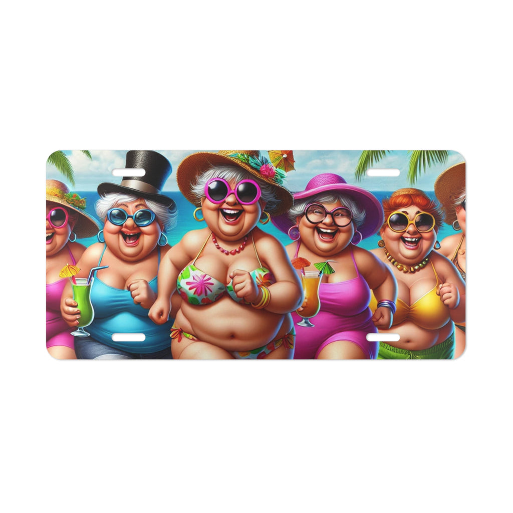 Beach happy hour ladies custom front license plate
