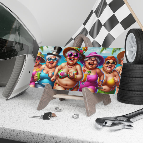 Beach happy hour ladies custom front license plate