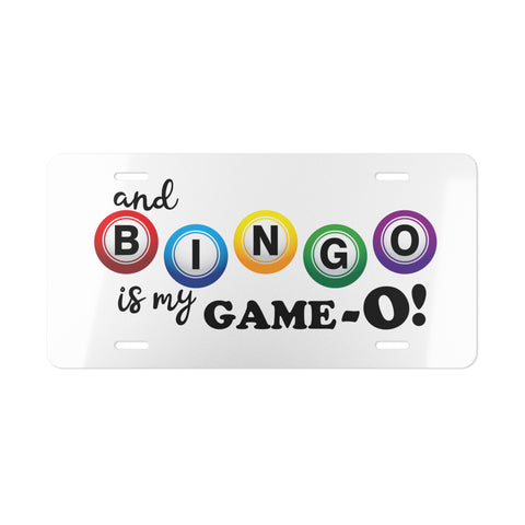 Bingo Player Custom Front License Plate, Funny Front Tag with Bingo Balls, "Bingo Is My Game-O" Car Decor, Gift for Bingo Fans