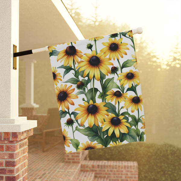 Garden Flag 12x18 Double Sided Black Eyed Susan Floral Banner House Decorations