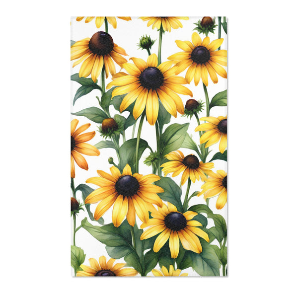 Floral Area Rug, Black eyed susan flowers Home Decor, Indoor Carpet