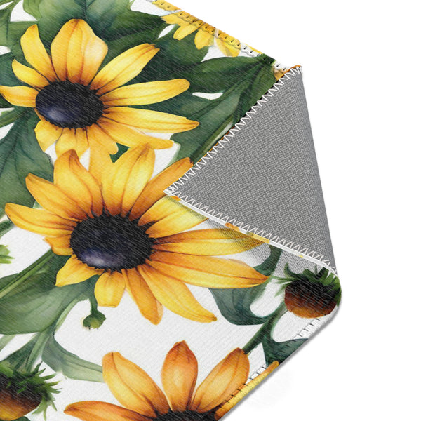 Floral Area Rug, Black eyed susan flowers Home Decor, Indoor Carpet