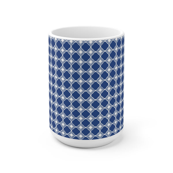 Blue pattern Coffee Mug 2-Sizes 11oz/15oz Dishwasher Microwave Safe