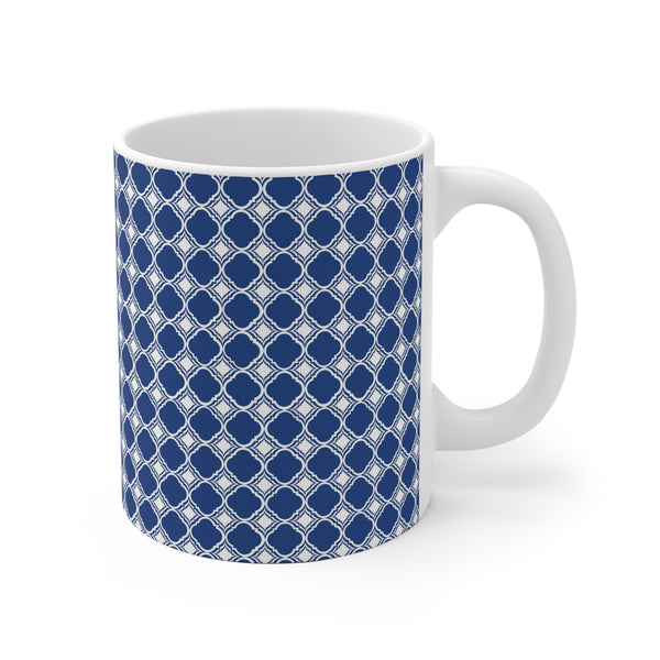 Blue pattern Coffee Mug 2-Sizes 11oz/15oz Dishwasher Microwave Safe