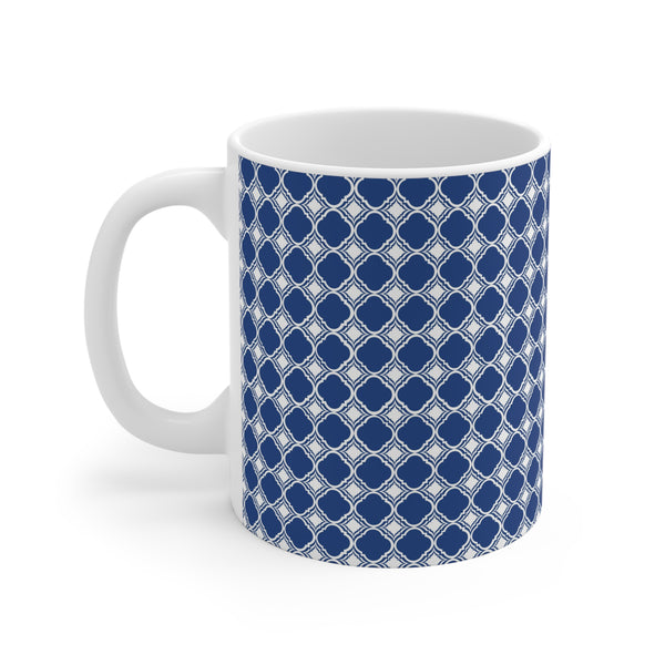 Blue pattern Coffee Mug 2-Sizes 11oz/15oz Dishwasher Microwave Safe