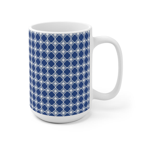Blue pattern Coffee Mug 2-Sizes 11oz/15oz Dishwasher Microwave Safe