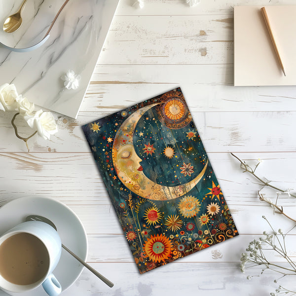 12 Handmade Celestial Beings – Blank Inside – Folded 4x6 Every Occasion Notecards with White Envelopes