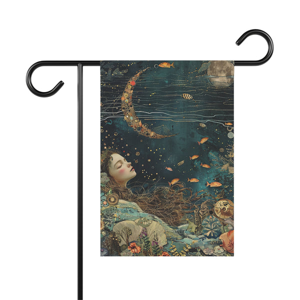 Dreamy Garden Flag 12x18 Double Sided Boho Decor, Outdoor Flag, Celestial Garden Art, Enchanted Home Decoration