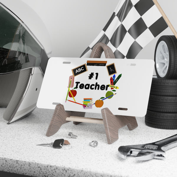Number 1 Teacher Custom Front License Plate