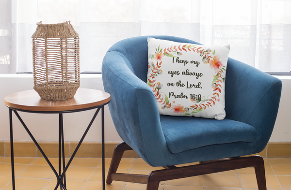 Keep Eyes on the Lord Bible Verse Decorative Throw Pillows - 4 sizes