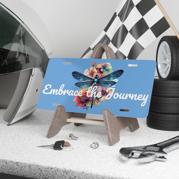 Embrace the Journey Dragonfly Custom Front License Plate