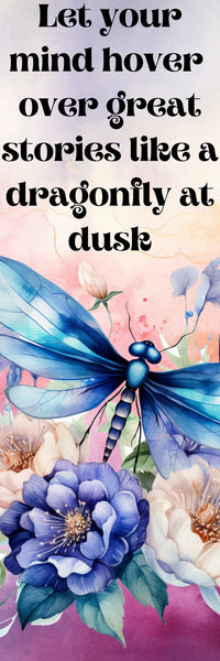 Printable Bookmarks Book Lovers, Digital Bookmarks, Dragonfly Bookmarks, Book Lover Gift, Bookmark Bundle, Nature Bookmarks, Flower Bookmark