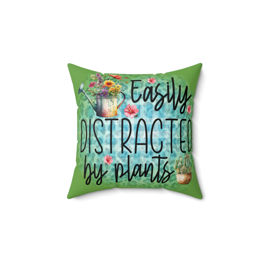 easily distracted throw pillow on white background