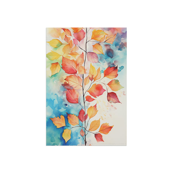 Colorful leaf design on a white background
