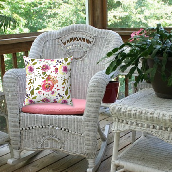 Pink Rose Decorative Floral Throw Pillows Home Decor 4 Sizes
