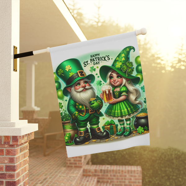 Gifts for Gardeners St. Patrick's Day Gnome Garden Flag Porch Banner