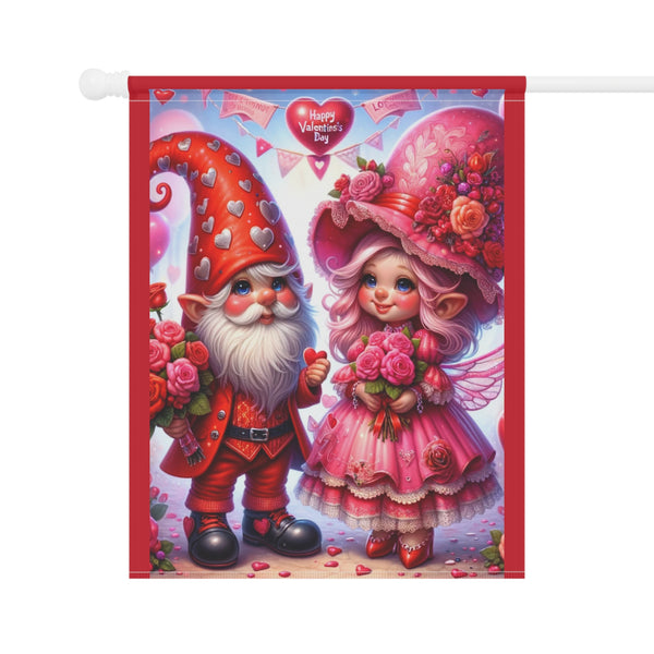 Gifts for Gardeners Valentine's Day Gnome Garden Flag & House Banner