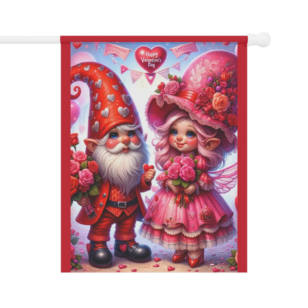 Gifts for Gardeners Valentine's Day Gnome Garden Flag & House Banner