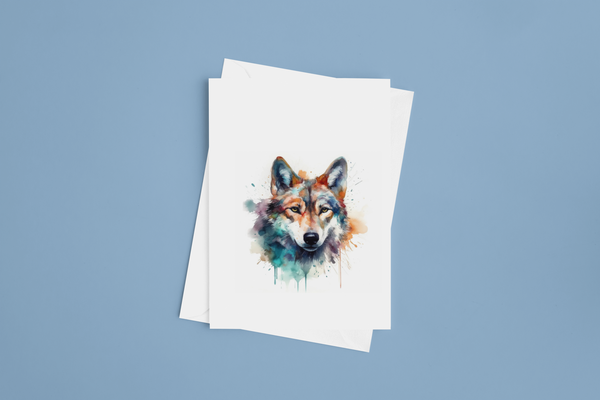 Handmade wolf notecards