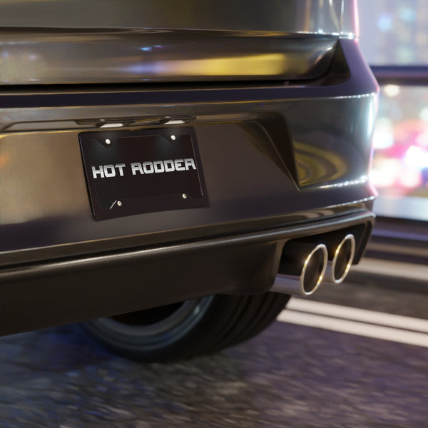 Hot Rodder Black Vanity Front License Plate – Bold Car Accessory for Classic Car Fans, Muscle Car Enthusiasts, or Custom Builds