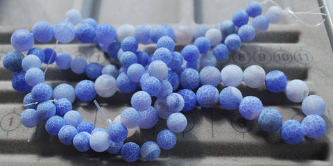Blue Etched Cracked Dragon Vein Loose Beads Jewelry Supplies 10MM/8MM, Vein Agate Stone Beads, Purple Agate Beads, Cracked Agate Beads