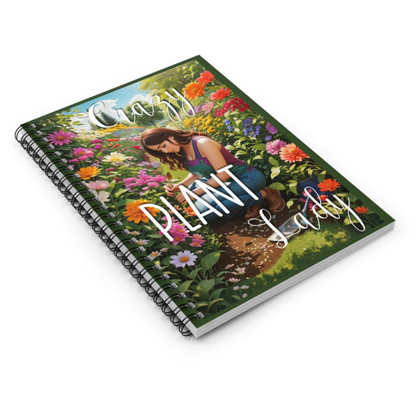 Crazy Plant Lady Spiral Notebooks and Journals - Ruled Line Gardening Planner