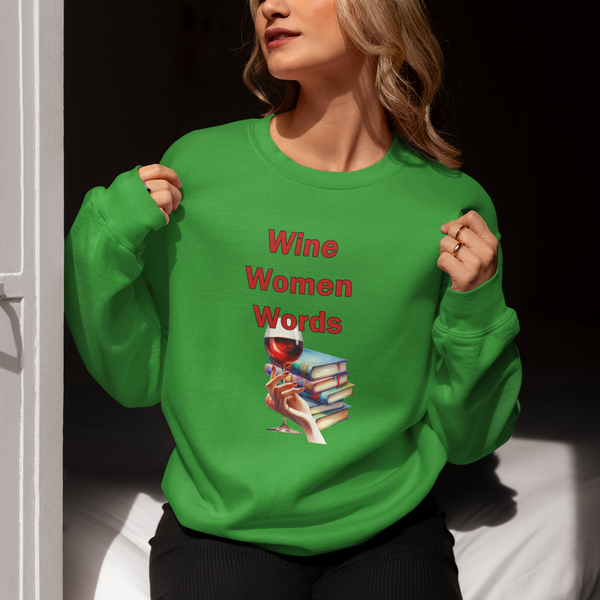 Wine Women Words Sweatshirt Book Club Meeting Shirt, Gifts for Book Lovers, Book Club Gift