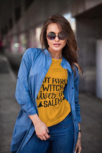 Not Every Witch Lives in Salem Halloween Unisex Heavy Cotton Tee 3 colors