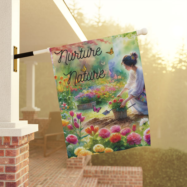 Nurture Nature Garden Flag & House Banner