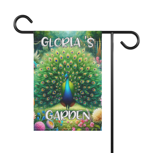 Gift for Gardeners Personalized Peacock Garden Flag Porch Flag