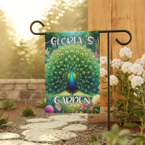 Gift for Gardeners Personalized Peacock Garden Flag Porch Flag
