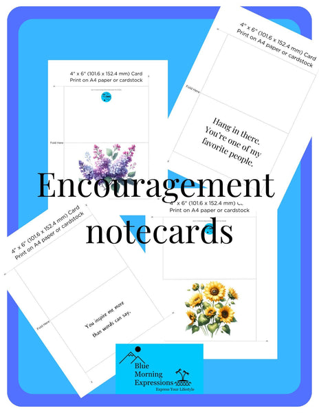Print at Home Encouragement Cards, Note cards for Friends, Friend Encouragement, Appreciation Note, Printable Notecards, Cards for Friends