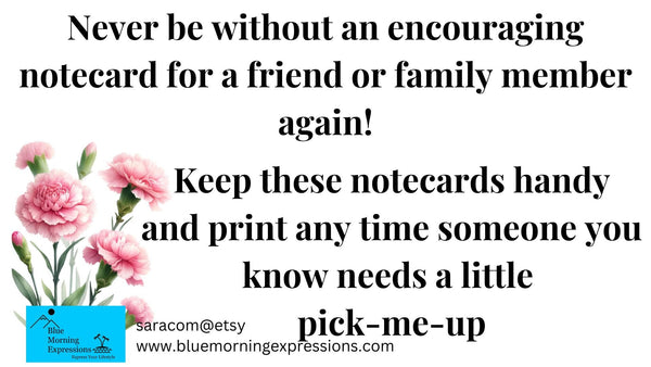 Print at Home Encouragement Cards, Note cards for Friends, Friend Encouragement, Appreciation Note, Printable Notecards, Cards for Friends