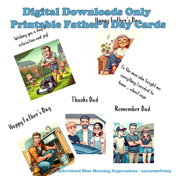 10 Printable Father's Day Cards, 5x7, Printable Greeting Cards, Funny Father's Day Cards, Grandpa Cards, Printable Dad Day Cards, Dad's Day