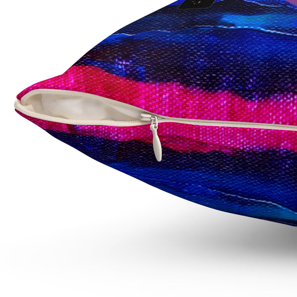Colorful pillow with a zipper on a white background