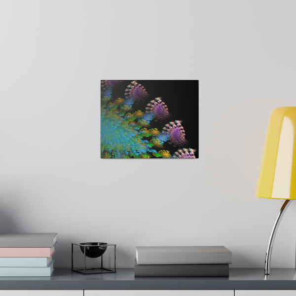 Purple Blue Green Fractal Art Canvas Print 10x8 Vibrant Design Modern