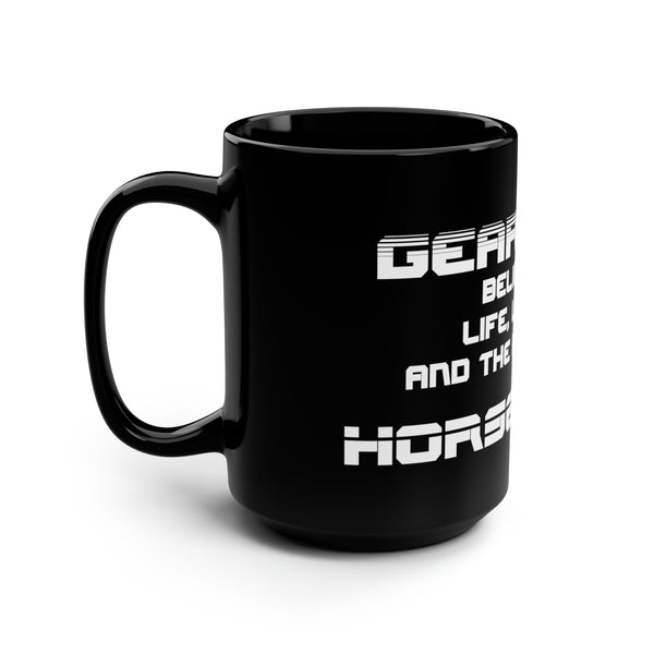 Gift for Gearheads Pursuit Horsepower Black Hot Rod Coffee Mug, 15oz Guys