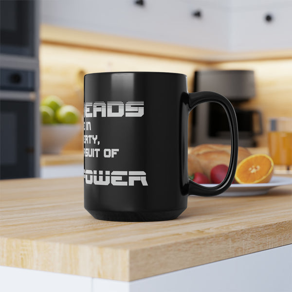 Gift for Gearheads Pursuit Horsepower Black Hot Rod Coffee Mug, 15oz Guys