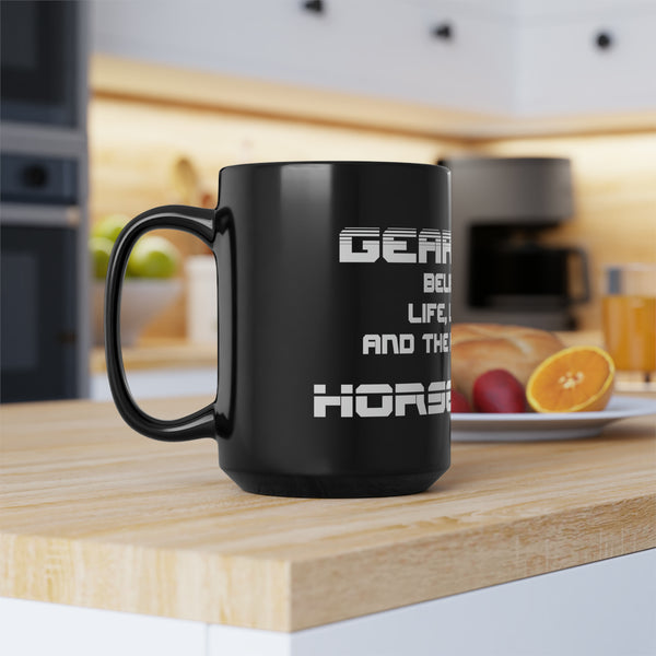 Gift for Gearheads Pursuit Horsepower Black Hot Rod Coffee Mug, 15oz Guys