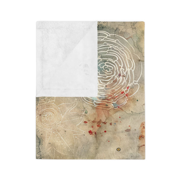 Velveteen Microfiber Blanket, Decorative Throw Blanket for Couch Plush Red Poppy