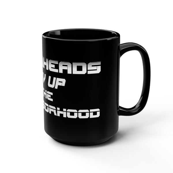 Gift for Gearheads Rev Up Neighborhood 15oz Black Hot Rod Coffee Mug for Guys