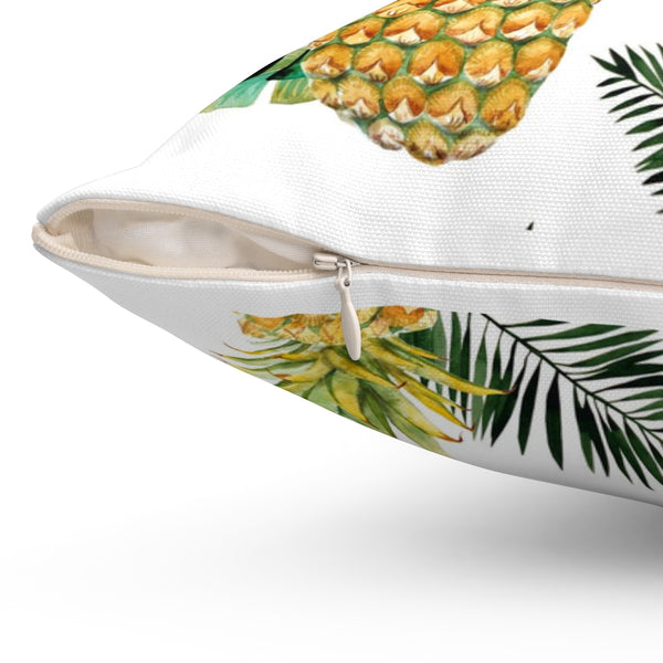 Welcome Pineapple Beach Throw Pillow Zipper side