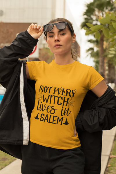 Not Every Witch Lives in Salem Halloween Unisex Heavy Cotton Tee 3 colors