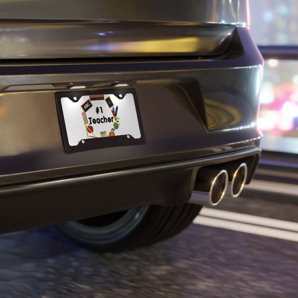 Number 1 Teacher Custom Front License Plate