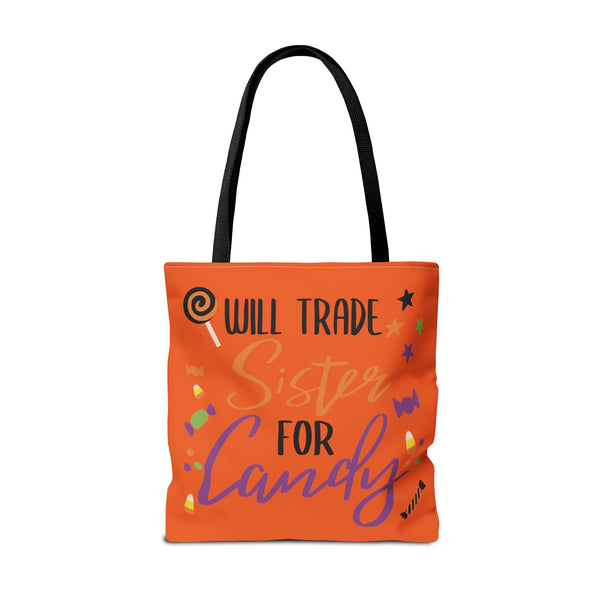 Trade Sister for Candy Halloween Trick or Treat Bag on a white background